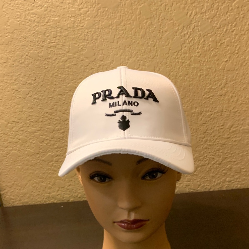 Prada Classic White Logo Cap